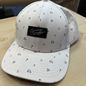 Sunday Swagger Hat Cap Snap Back Mens One Size White Golf Icon Print Baseball
